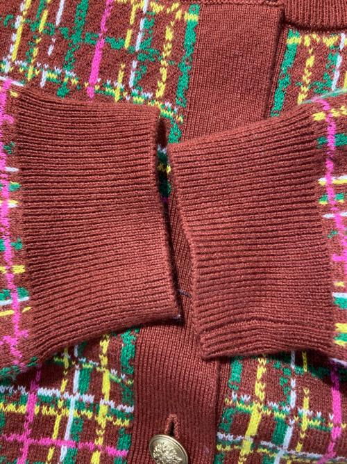 CABAN（キャバン）CABaN (キャバン) コットンカシミヤ バイカラークルーネックカーディガン ブラウン サイズ:FREEの古着・服飾アイテム