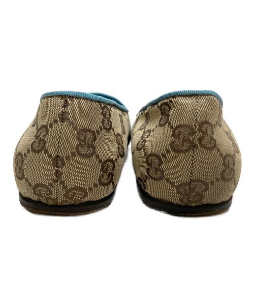GUCCI（グッチ）GUCCI (グッチ) モノグラムGGキャンバススリッポン ベージュ×スカイブルー サイズ:7Bの古着・服飾アイテム