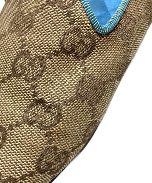 GUCCI（グッチ）GUCCI (グッチ) モノグラムGGキャンバススリッポン ベージュ×スカイブルー サイズ:7Bの古着・服飾アイテム