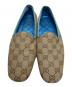 中古・古着 GUCCI (グッチ) モノグラムGGキャンバススリッポン ベージュ×スカイブルー サイズ:7B：5000円