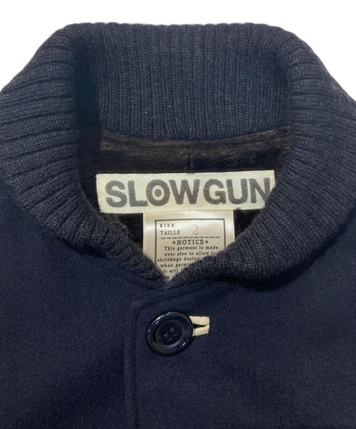 SLOWGUN（スロウガン）SLOWGUN (スロウガン) 切替レザージャケット ネイビー×ベージュ サイズ:SIZE 2の古着・服飾アイテム