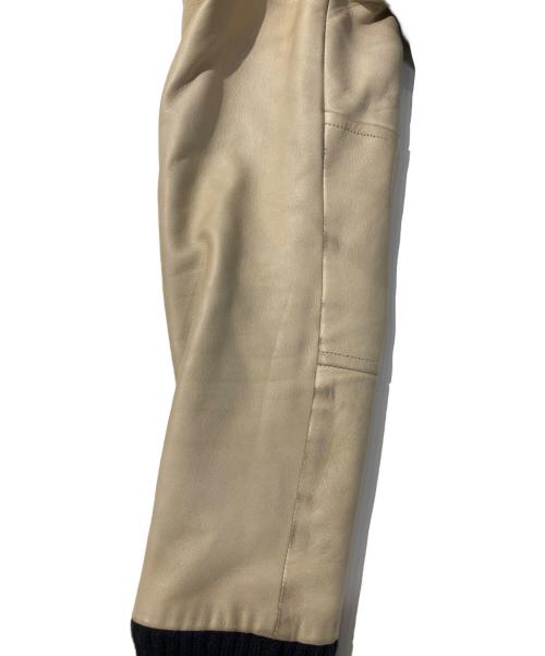 SLOWGUN（スロウガン）SLOWGUN (スロウガン) 切替レザージャケット ネイビー×ベージュ サイズ:SIZE 2の古着・服飾アイテム