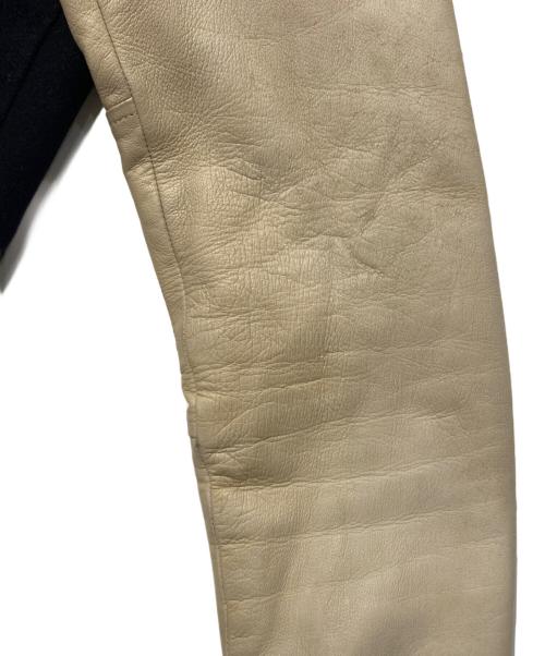 SLOWGUN（スロウガン）SLOWGUN (スロウガン) 切替レザージャケット ネイビー×ベージュ サイズ:SIZE 2の古着・服飾アイテム
