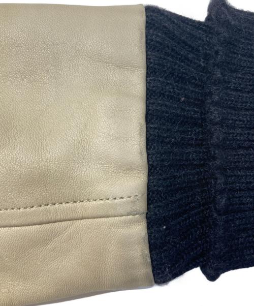 SLOWGUN（スロウガン）SLOWGUN (スロウガン) 切替レザージャケット ネイビー×ベージュ サイズ:SIZE 2の古着・服飾アイテム