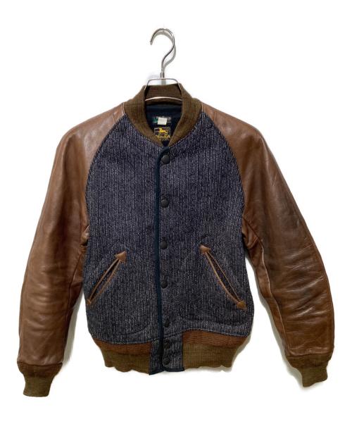 SUGAR CANE（シュガーケーン）SUGAR CANE (シュガーケーン) ビーチクロスレザースリーブジャケット ブラウン サイズ:36の古着・服飾アイテム