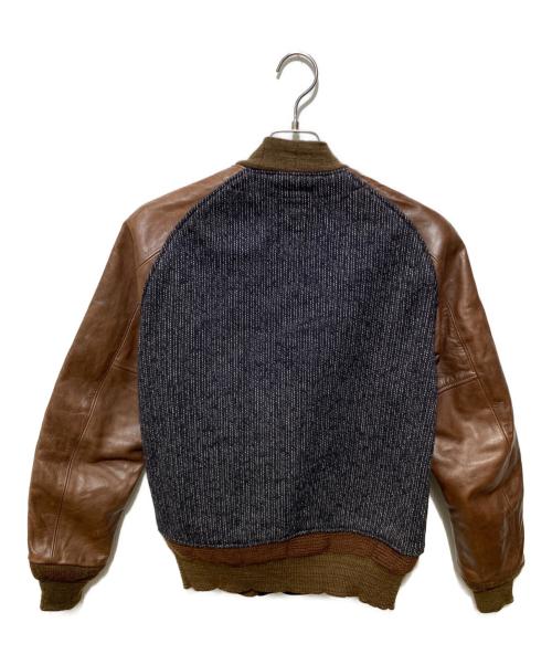 SUGAR CANE（シュガーケーン）SUGAR CANE (シュガーケーン) ビーチクロスレザースリーブジャケット ブラウン サイズ:36の古着・服飾アイテム