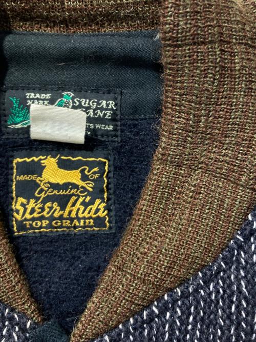 SUGAR CANE（シュガーケーン）SUGAR CANE (シュガーケーン) ビーチクロスレザースリーブジャケット ブラウン サイズ:36の古着・服飾アイテム