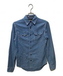 RRL（ダブルアールエル）の古着「コットンストライプワークシャツ」｜インディゴ