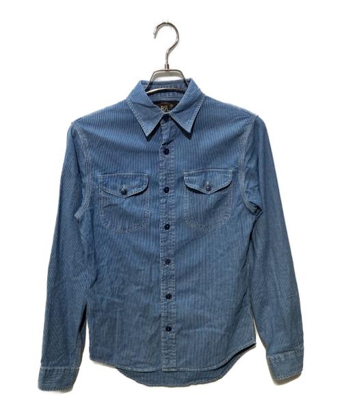 RRL（ダブルアールエル）RRL (ダブルアールエル) コットンストライプワークシャツ インディゴ サイズ:xsの古着・服飾アイテム