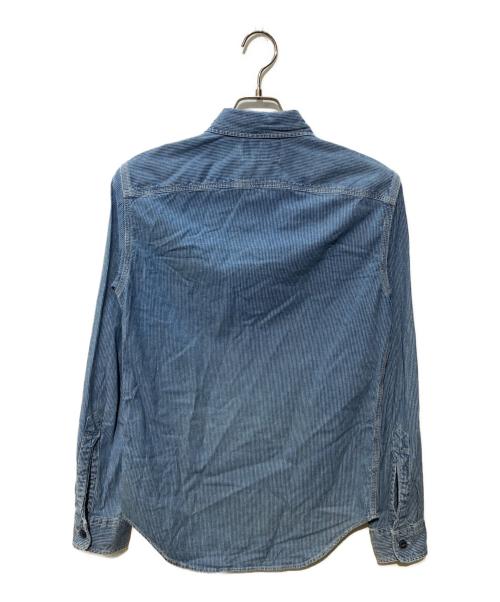 RRL（ダブルアールエル）RRL (ダブルアールエル) コットンストライプワークシャツ インディゴ サイズ:xsの古着・服飾アイテム