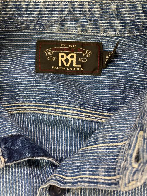 RRL（ダブルアールエル）RRL (ダブルアールエル) コットンストライプワークシャツ インディゴ サイズ:xsの古着・服飾アイテム
