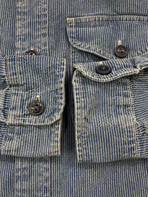 RRL（ダブルアールエル）RRL (ダブルアールエル) コットンストライプワークシャツ インディゴ サイズ:xsの古着・服飾アイテム