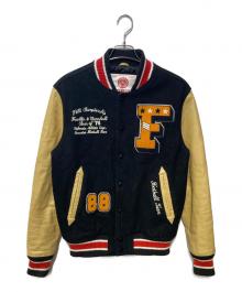 Franklin & Marshall（フランクリン＆マーシャル）の古着「レザー切替スタジャン」｜ブラック×ベージュ