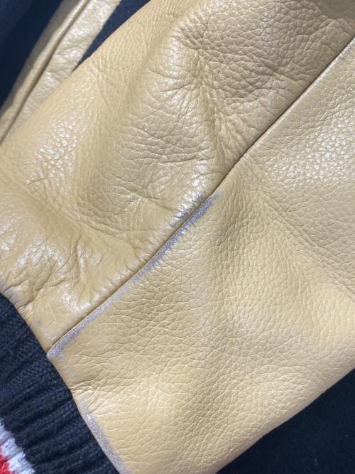 Franklin & Marshall（フランクリン＆マーシャル）Franklin & Marshall (フランクリン＆マーシャル) レザー切替スタジャン ブラック×ベージュ サイズ:Lの古着・服飾アイテム