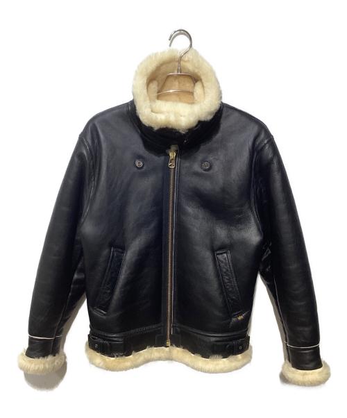ALPHA（アルファ）ALPHA (アルファ) B-3 シープスキンレザージャケット ブラック サイズ:Mの古着・服飾アイテム