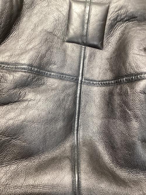 ALPHA（アルファ）ALPHA (アルファ) B-3 シープスキンレザージャケット ブラック サイズ:Mの古着・服飾アイテム