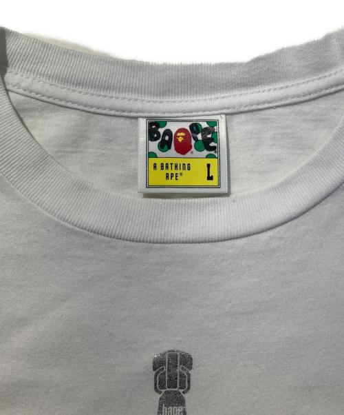 A BATHING APE（アベイシングエイプ）A BATHING APE (アベイシングエイプ) プリントTシャツ ホワイト サイズ:Lの古着・服飾アイテム