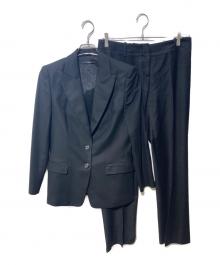 HUGO BOSS（ヒューゴ ボス）の古着「カシミア混2Bピークドラペルジャケット&セミフレアタックパンツ」｜ブラック