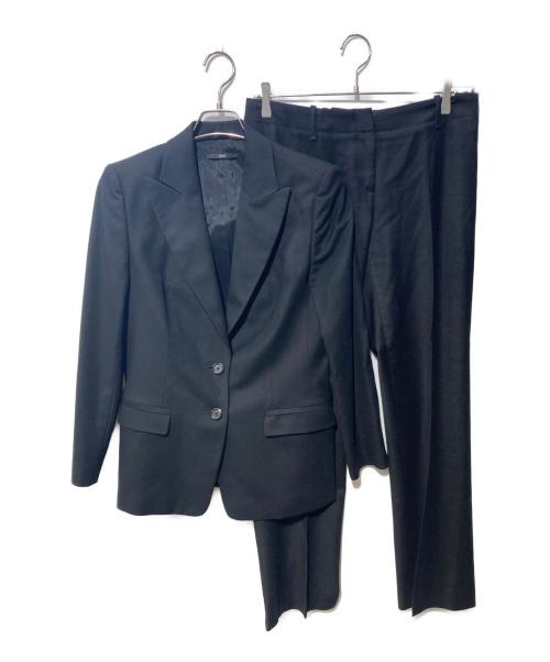 HUGO BOSS（ヒューゴ ボス）HUGO BOSS (ヒューゴ ボス) カシミア混2Bピークドラペルジャケット&セミフレアタックパンツ ブラック サイズ:USA10の古着・服飾アイテム