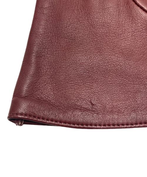 Christian Dior（クリスチャン ディオール）Christian Dior (クリスチャン ディオール) レザーグローブ レッドの古着・服飾アイテム