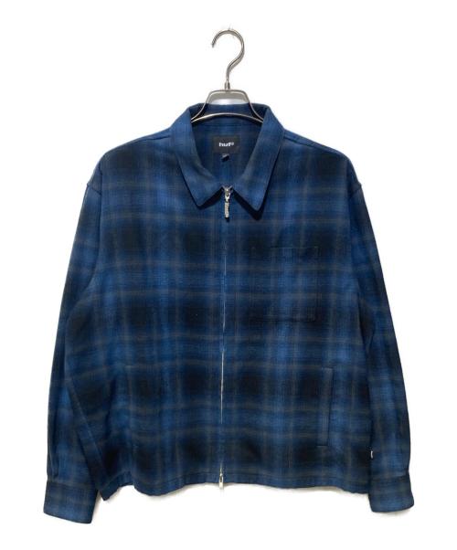 HUF（ハフ）HUF (ハフ) 89 OUTLINE PLAID ZIP SHIRT ブルー サイズ:Lの古着・服飾アイテム