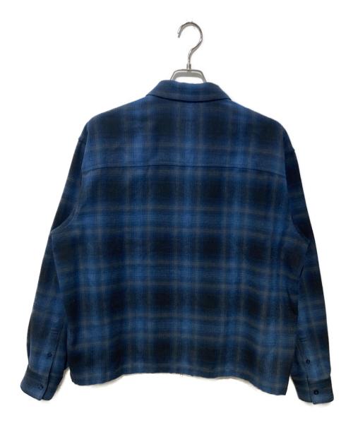 HUF（ハフ）HUF (ハフ) 89 OUTLINE PLAID ZIP SHIRT ブルー サイズ:Lの古着・服飾アイテム