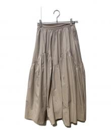 HER LIP TO（ハーリップトゥ）の古着「Round Tiered Long Skirt」｜ベージュ