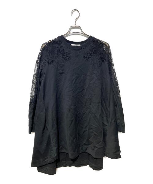 VALENTINO（ヴァレンティノ）VALENTINO (ヴァレンティノ) レーススウェットワンピース ブラック サイズ:Sの古着・服飾アイテム