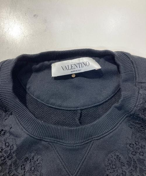 VALENTINO（ヴァレンティノ）VALENTINO (ヴァレンティノ) レーススウェットワンピース ブラック サイズ:Sの古着・服飾アイテム