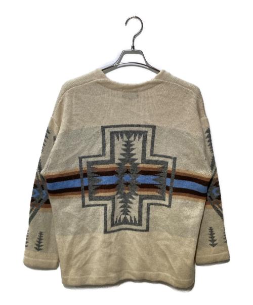 PENDLETON（ペンドルトン）PENDLETON (ペンドルトン) チマヨ柄 ウールカーディガン ベージュ サイズ:Mの古着・服飾アイテム
