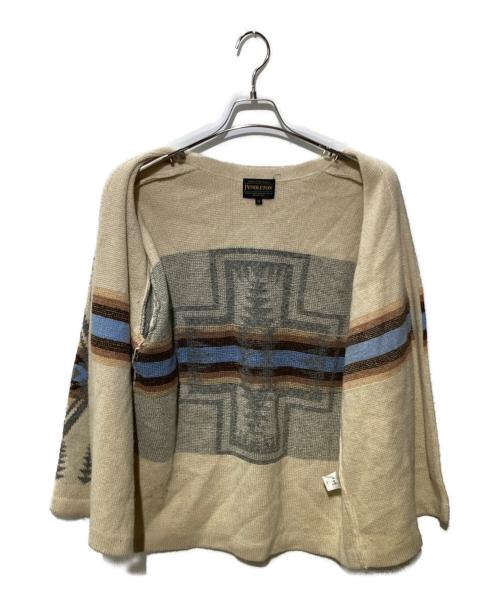 PENDLETON（ペンドルトン）PENDLETON (ペンドルトン) チマヨ柄 ウールカーディガン ベージュ サイズ:Mの古着・服飾アイテム