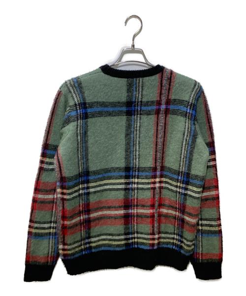 stussy（ステューシー）stussy (ステューシー) モヘヤ混チェック柄ニット グリーン サイズ:Mの古着・服飾アイテム