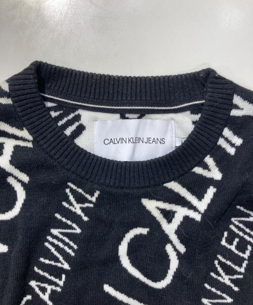 Calvin Klein Jeans（カルバンクラインジーンズ）Calvin Klein Jeans (カルバンクラインジーンズ) ロゴニット ブラック サイズ:Mの古着・服飾アイテム