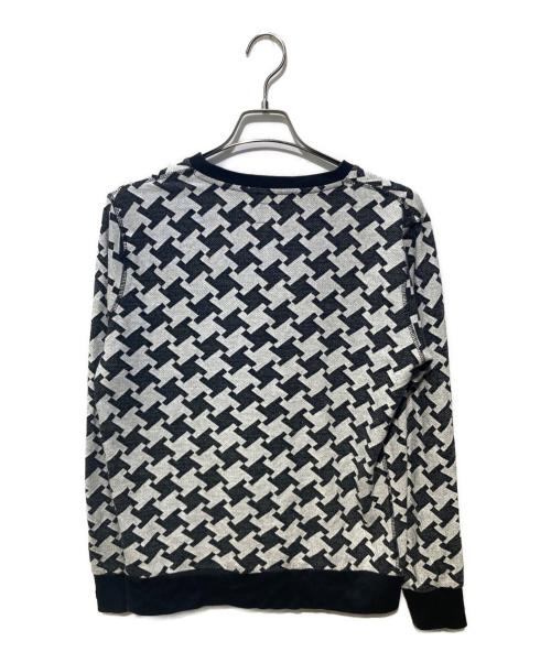 stussy（ステューシー）stussy (ステューシー) クルーネックニット ホワイト×ブラック サイズ:Sの古着・服飾アイテム