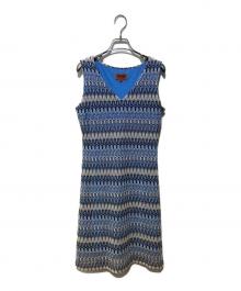 missoni（ミッソーニ）の古着「ジグザグノースリーブワンピース」｜ブルー