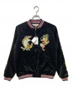 HOUSTONヒューストン）の古着「VELVETTEN SOUVENIR JACKET」｜ブラック