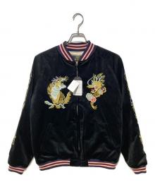 HOUSTON（ヒューストン）の古着「VELVETTEN SOUVENIR JACKET」｜ブラック