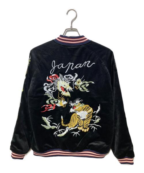 HOUSTON（ヒューストン）HOUSTON (ヒューストン) VELVETTEN SOUVENIR JACKET ブラック サイズ:Lの古着・服飾アイテム