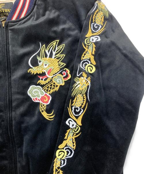 HOUSTON（ヒューストン）HOUSTON (ヒューストン) VELVETTEN SOUVENIR JACKET ブラック サイズ:Lの古着・服飾アイテム