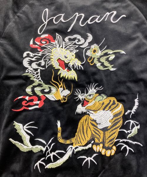 HOUSTON（ヒューストン）HOUSTON (ヒューストン) VELVETTEN SOUVENIR JACKET ブラック サイズ:Lの古着・服飾アイテム