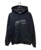 stussyステューシー）の古着「刺繍ロゴパーカー」｜ブラック