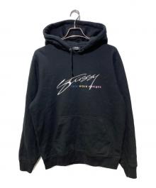 stussy（ステューシー）の古着「刺繍ロゴパーカー」｜ブラック