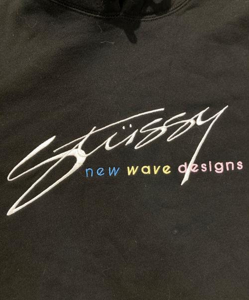 stussy（ステューシー）stussy (ステューシー) 刺繍ロゴパーカー ブラック サイズ:Sの古着・服飾アイテム