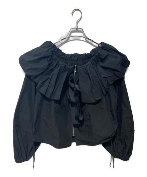 FRAY ID（フレイ アイディー）FRAY ID (フレイ アイディー) バルーンオフショルジップブラウス ブラック サイズ:FREEの古着・服飾アイテム