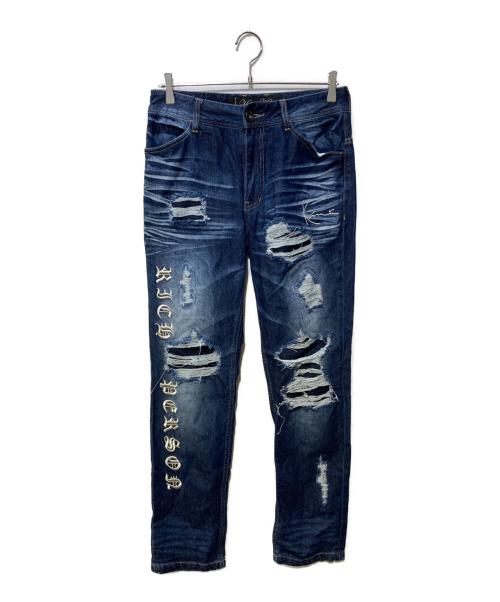 KARL KANI（カールカナイ）KARL KANI (カールカナイ) ダメージ クロス ステッチ デニムパンツ インディゴ サイズ:30の古着・服飾アイテム