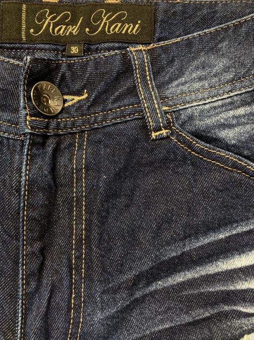 KARL KANI（カールカナイ）KARL KANI (カールカナイ) ダメージ クロス ステッチ デニムパンツ インディゴ サイズ:30の古着・服飾アイテム