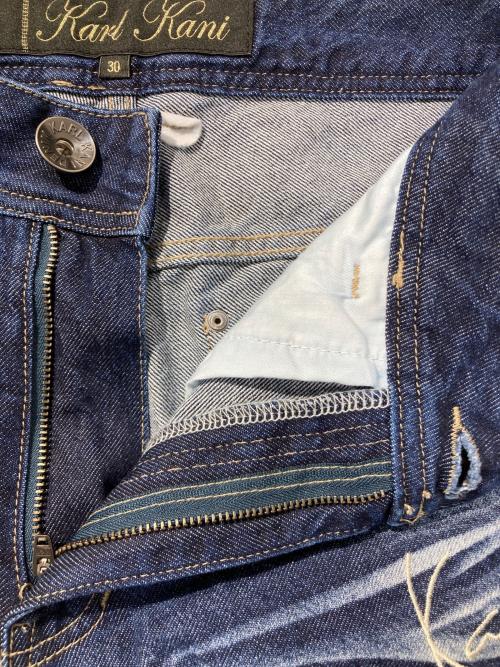 KARL KANI（カールカナイ）KARL KANI (カールカナイ) ダメージ クロス ステッチ デニムパンツ インディゴ サイズ:30の古着・服飾アイテム