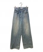 moussyマウジー）の古着「CROSS WAIST WIDE STRAIGHT」｜インディゴ