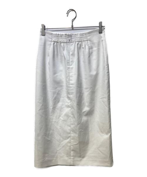 NOLLEY'S（ノーリーズ）NOLLEY'S (ノーリーズ) ウォッシャブル麻混タイトスカート ホワイト サイズ:SIZE 38の古着・服飾アイテム