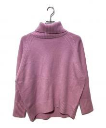 23区（ニジュウサンク）の古着「ウールカシミヤブレンドバルキー タートルネック ニット」｜ピンク